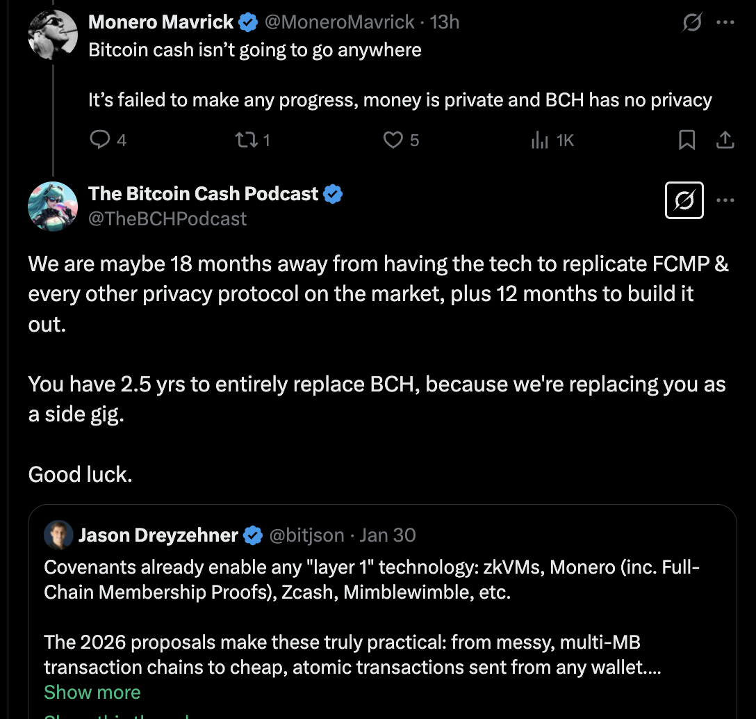 XMR is obsolete Twitter conversation